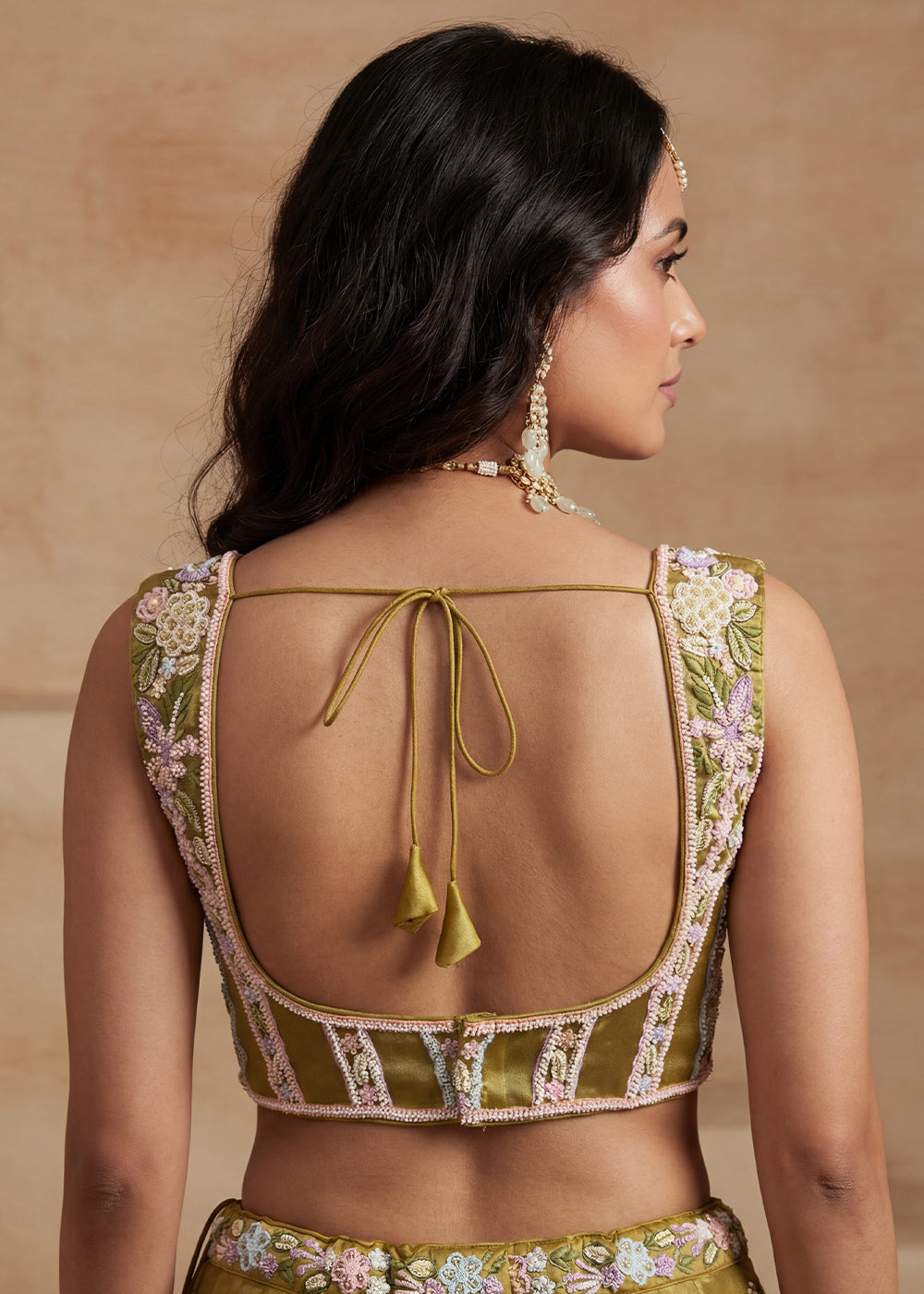 Mustard Silk Blend Lehenga Choli with Corset Blouse