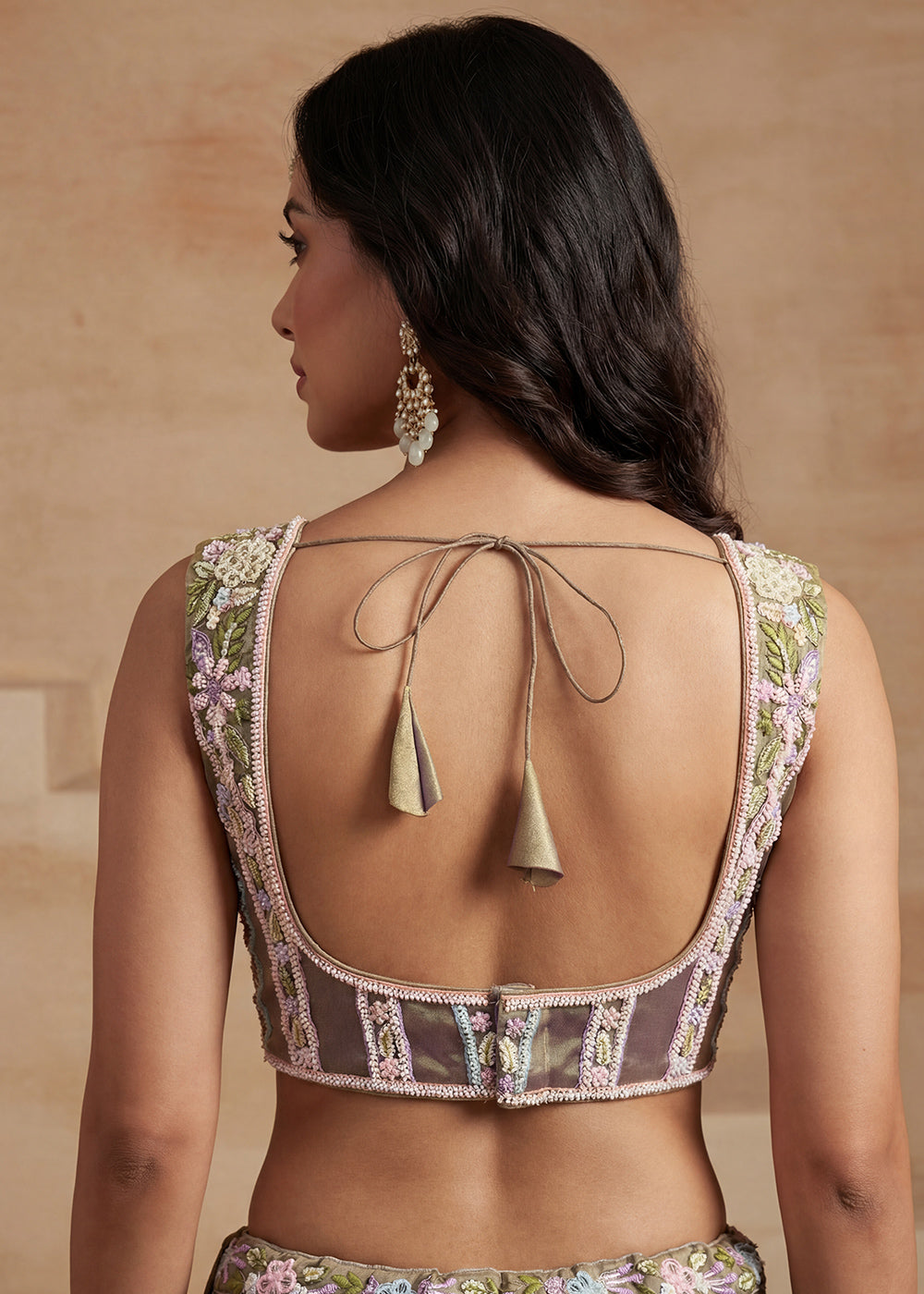 Purple Silk Blend Lehenga Choli with Corset Blouse