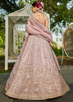 Little Princess Purple Lehenga Choli in Tissue with Floral & Sequin Embroidery