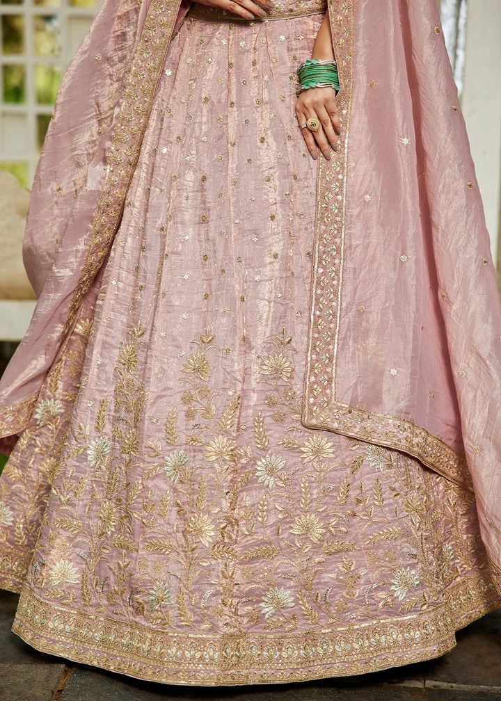 Little Princess Purple Lehenga Choli in Tissue with Floral & Sequin Embroidery