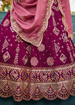 Imperial Purple Lehenga Choli in Georgette with Floral & Sequin Embroidery