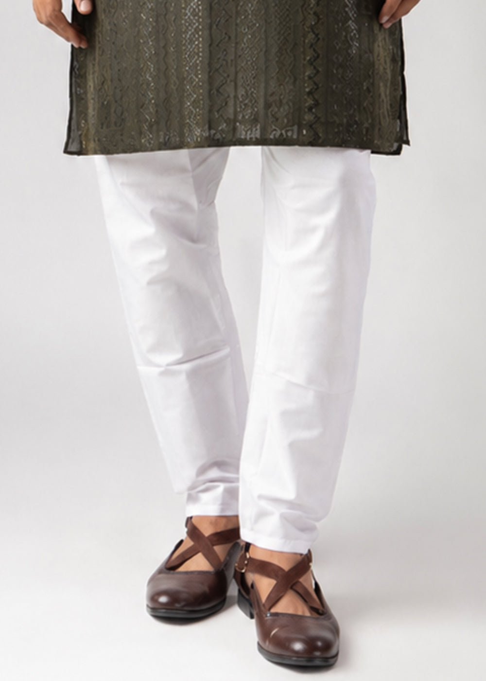 Sage Green Rayon Kurta with Embroidered Sequin Accents
