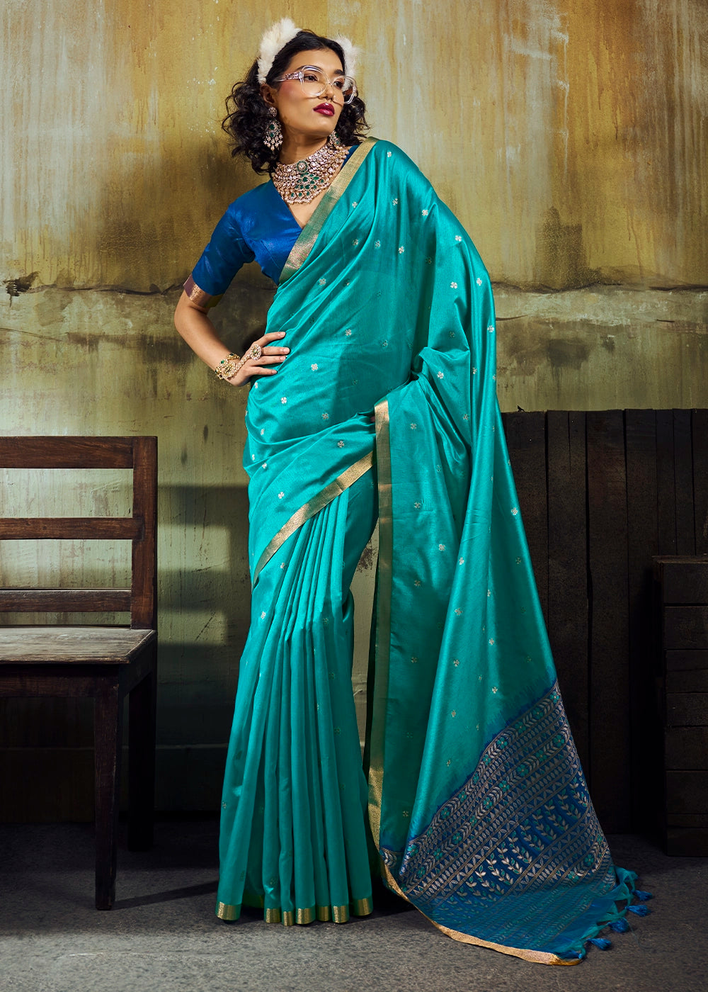 tussar silk dress Partywear Tussar Silk Anarkali Gown With Animal Motif Panels, Indian Wedding Gown