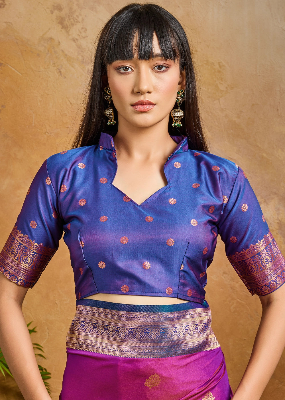 Mulberry Purple Zari Woven Silk Saree with Artistic Pichwai Work