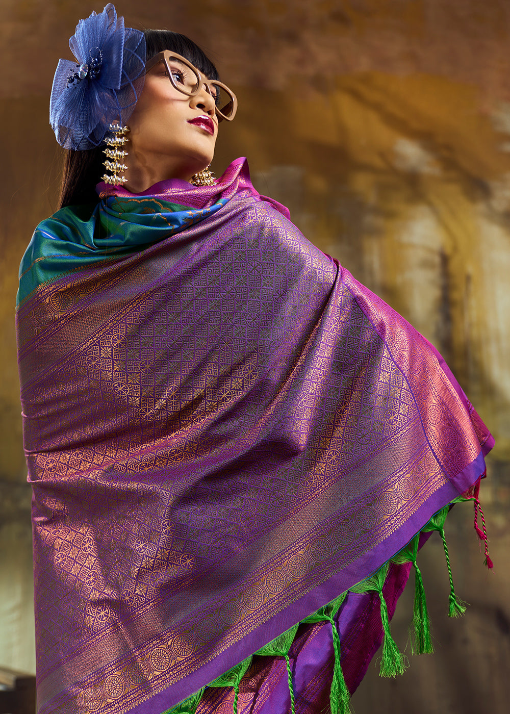 Tones of Blue Silk Saree with Rich Pallu &amp; Zari Craftsmanship