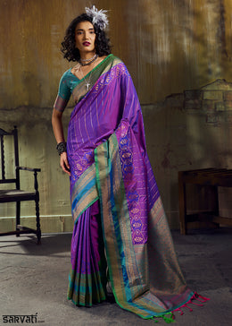 Tones of Dark Purple Silk Saree with Rich Pallu & Zari Craftsmanship