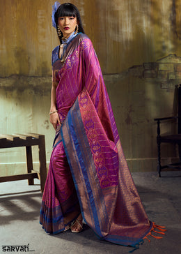 Tones of Purple Silk Saree with Rich Pallu & Zari Craftsmanship