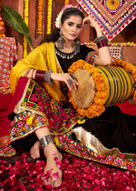 Red & Black Lehenga with Kutchi Mirror and Thread Detailing Choli