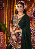 Sacramento Green Lehenga Choli with Kutchi Mirror and Thread Detailing