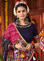 Shades Of Purple Lehenga with Kutchi Mirror and Thread Detailing Choli