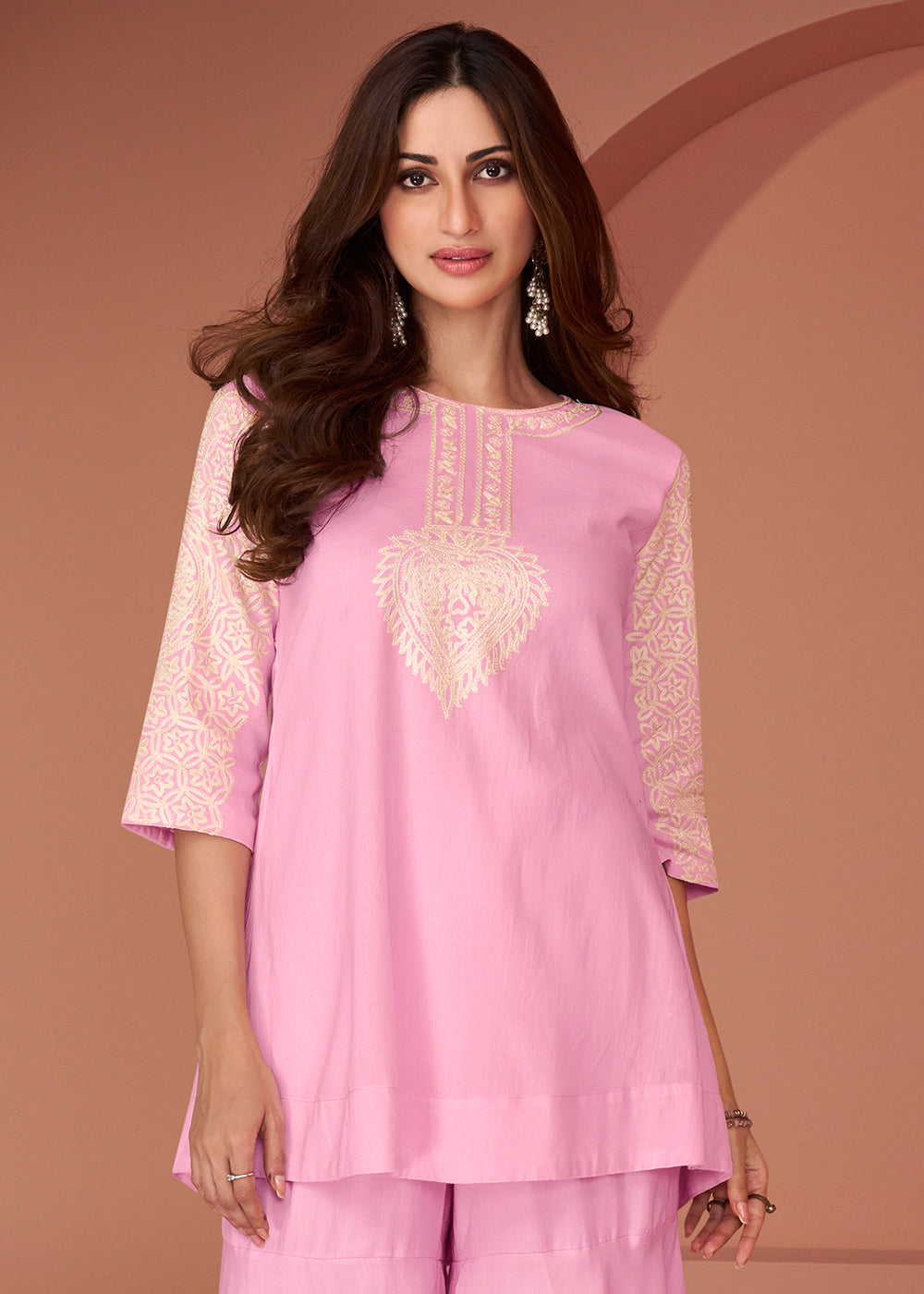 Bubblegum Pink Georgette Designer Sharara Suit