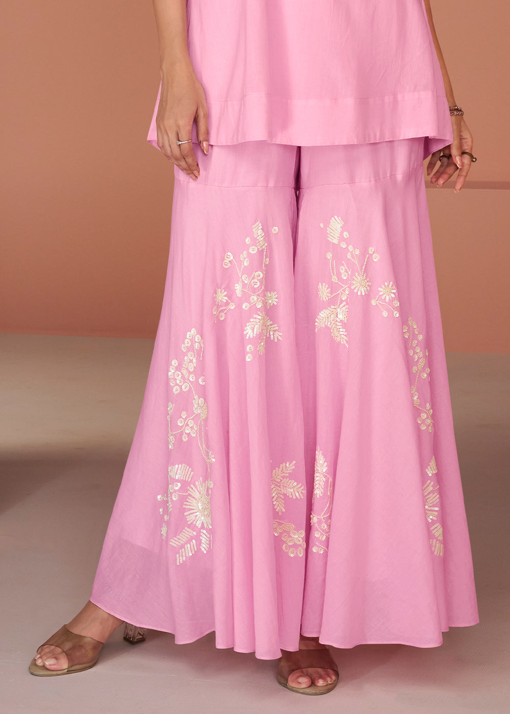 Bubblegum Pink Georgette Designer Sharara Suit