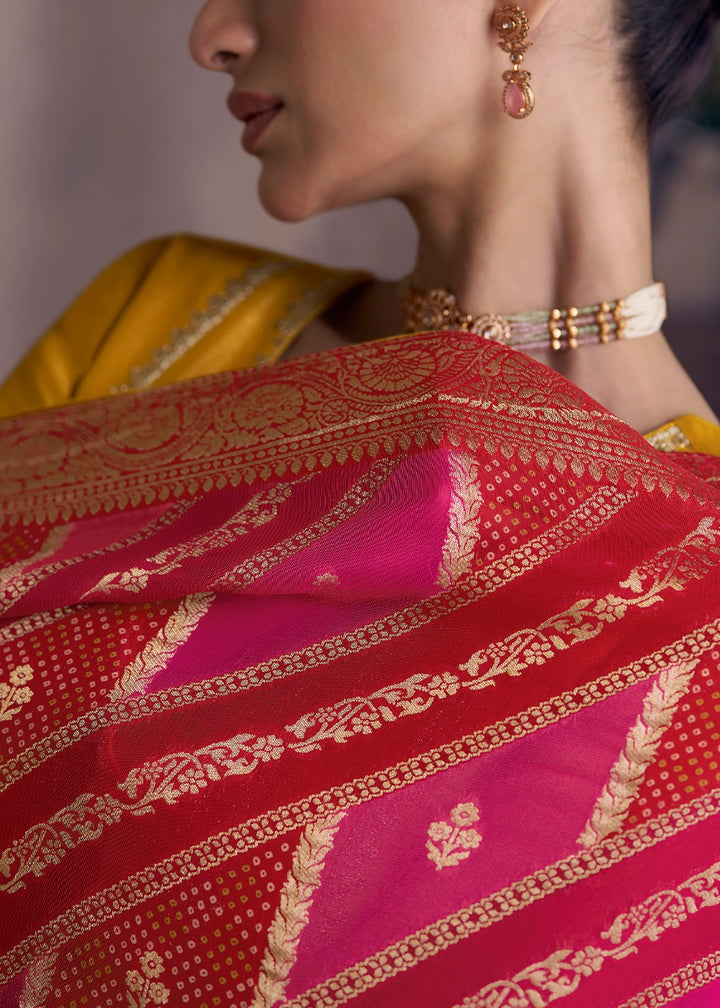 Saffron Yellow Simar Silk Suit with Exquisite Embroidery