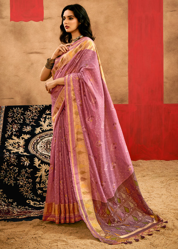 Floral Purple Patola Silk Saree with Intricate Design