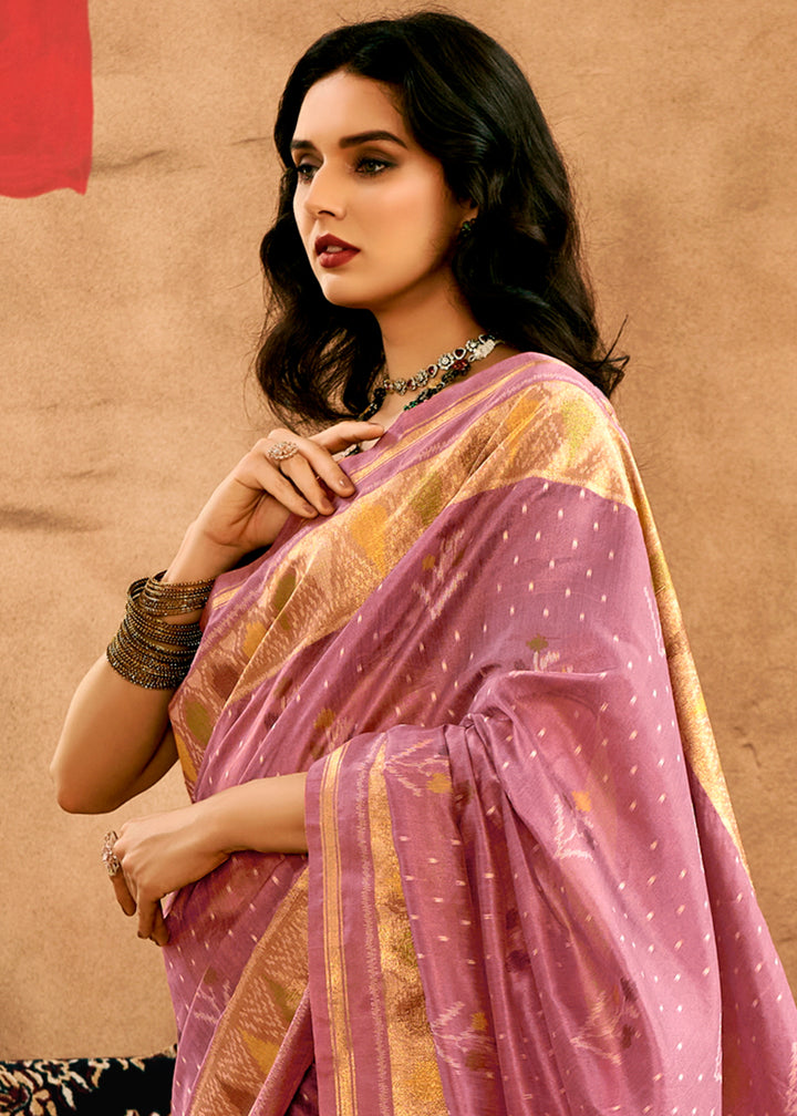 Floral Purple Patola Silk Saree with Intricate Design