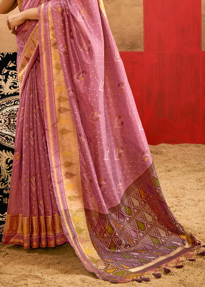 Floral Purple Patola Silk Saree with Intricate Design