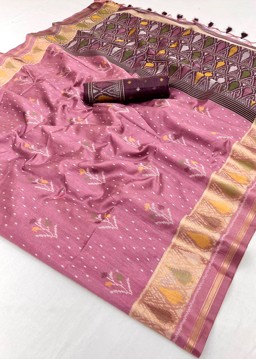 Floral Purple Patola Silk Saree with Intricate Design