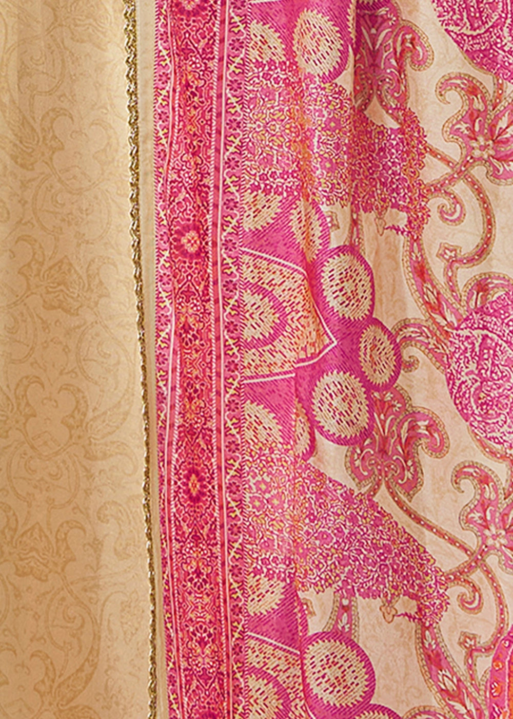 Beige Brown Silk Straight Kurta Set with Embroidery work