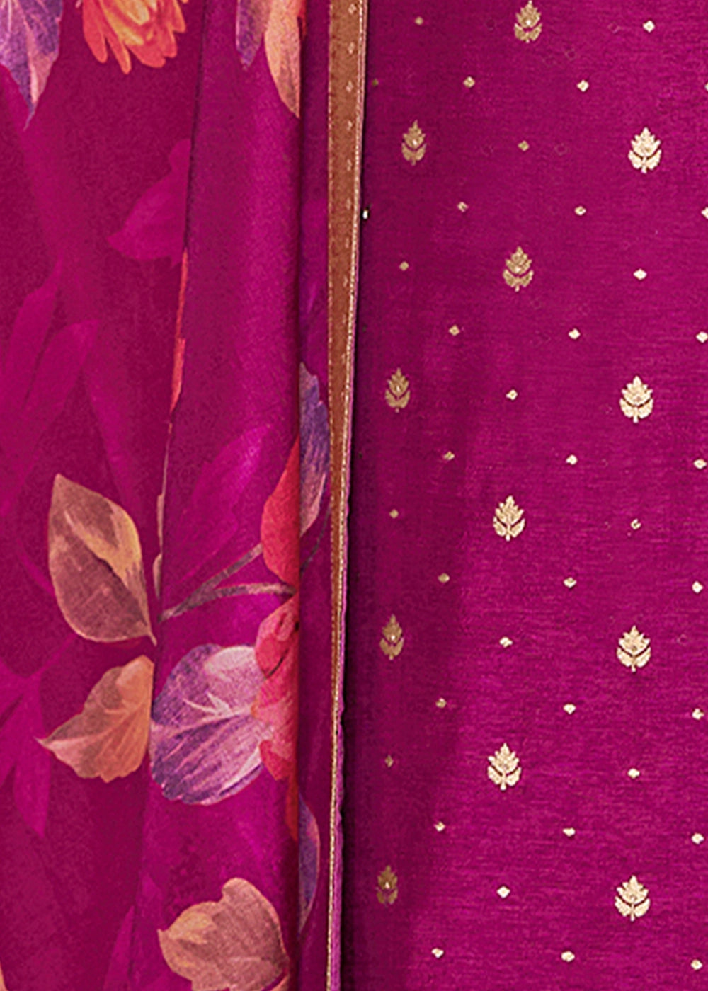 Lollipop Purple Jacquard Work Dola Silk Kurta Set with Floral Printed Dupatta