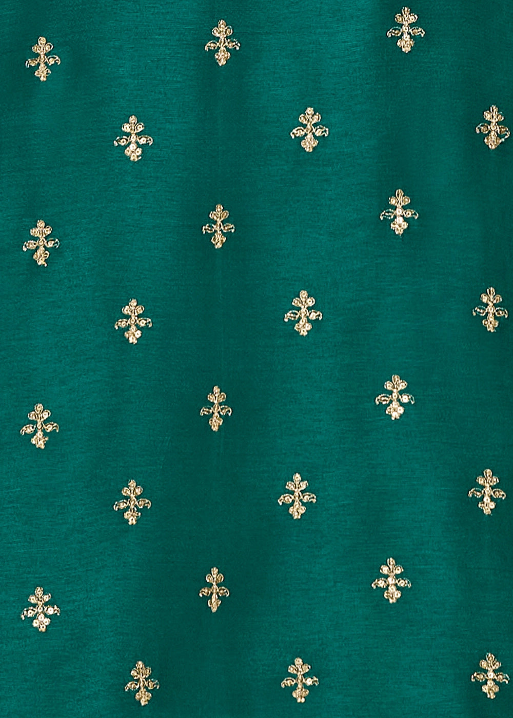 Bottle Green Dola Silk Suit with Ethnic Motifs & Embroidered Neckline