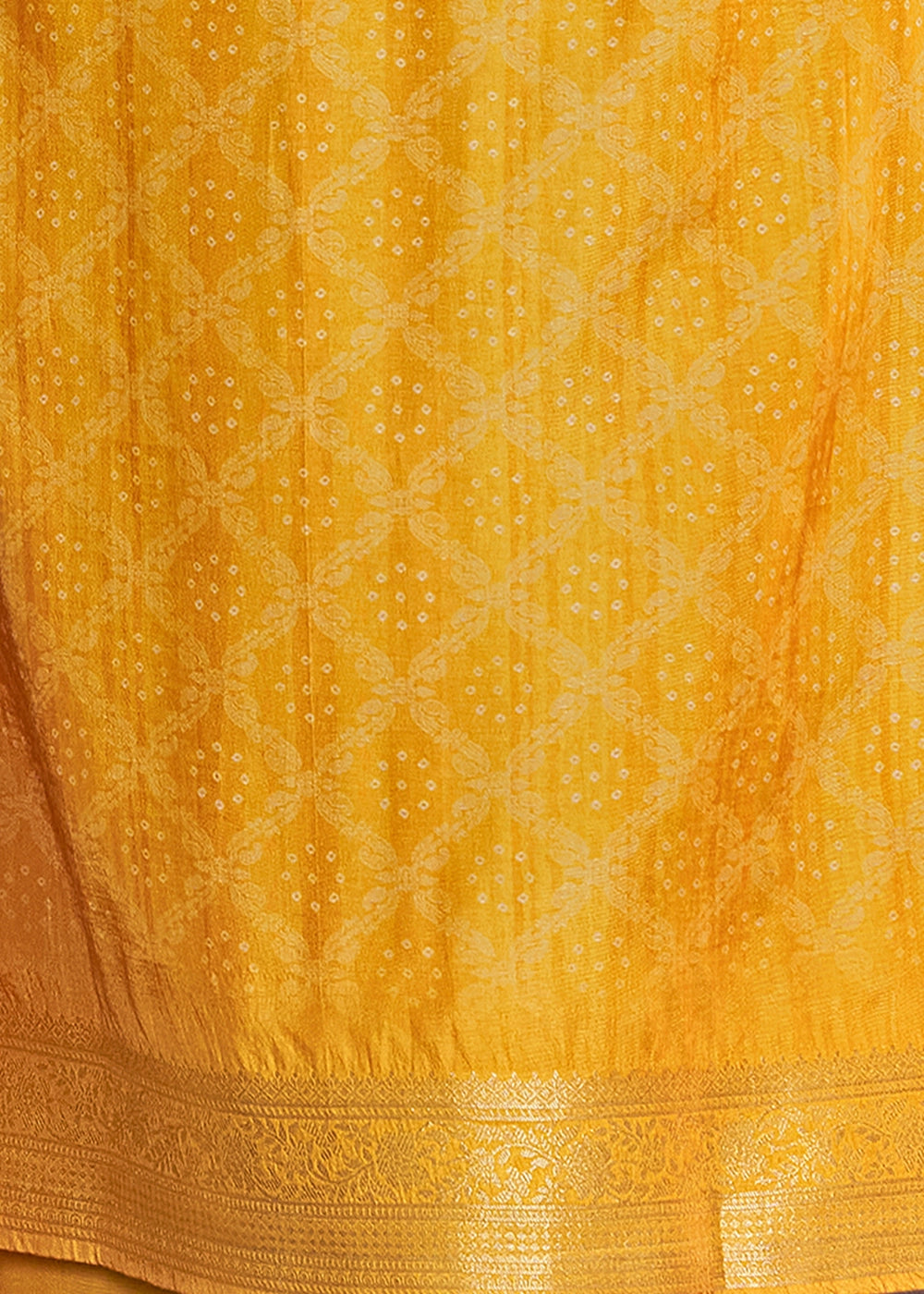 Golden Yellow Dola Silk Suit with Ethnic Motifs & Jacquard Detailing