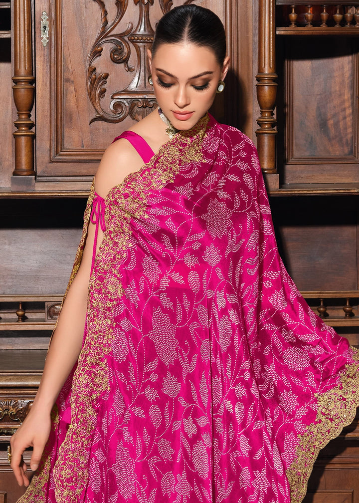 Hot Pink Designer Viscose Top & Palazzo Pant Set with Elegant Embroidery Dupatta