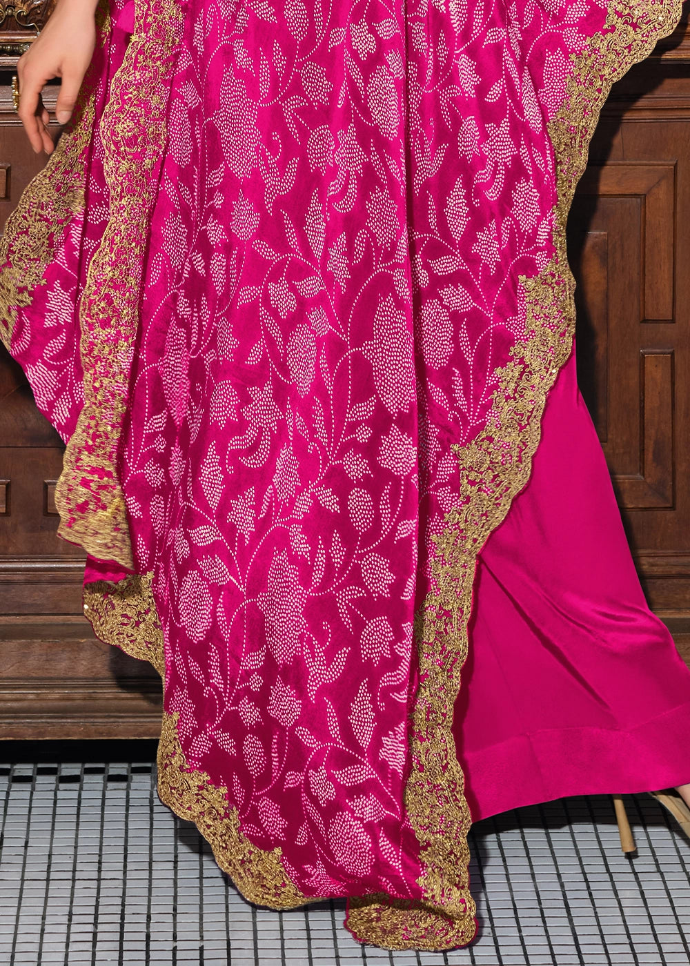 Hot Pink Designer Viscose Top & Palazzo Pant Set with Elegant Embroidery Dupatta