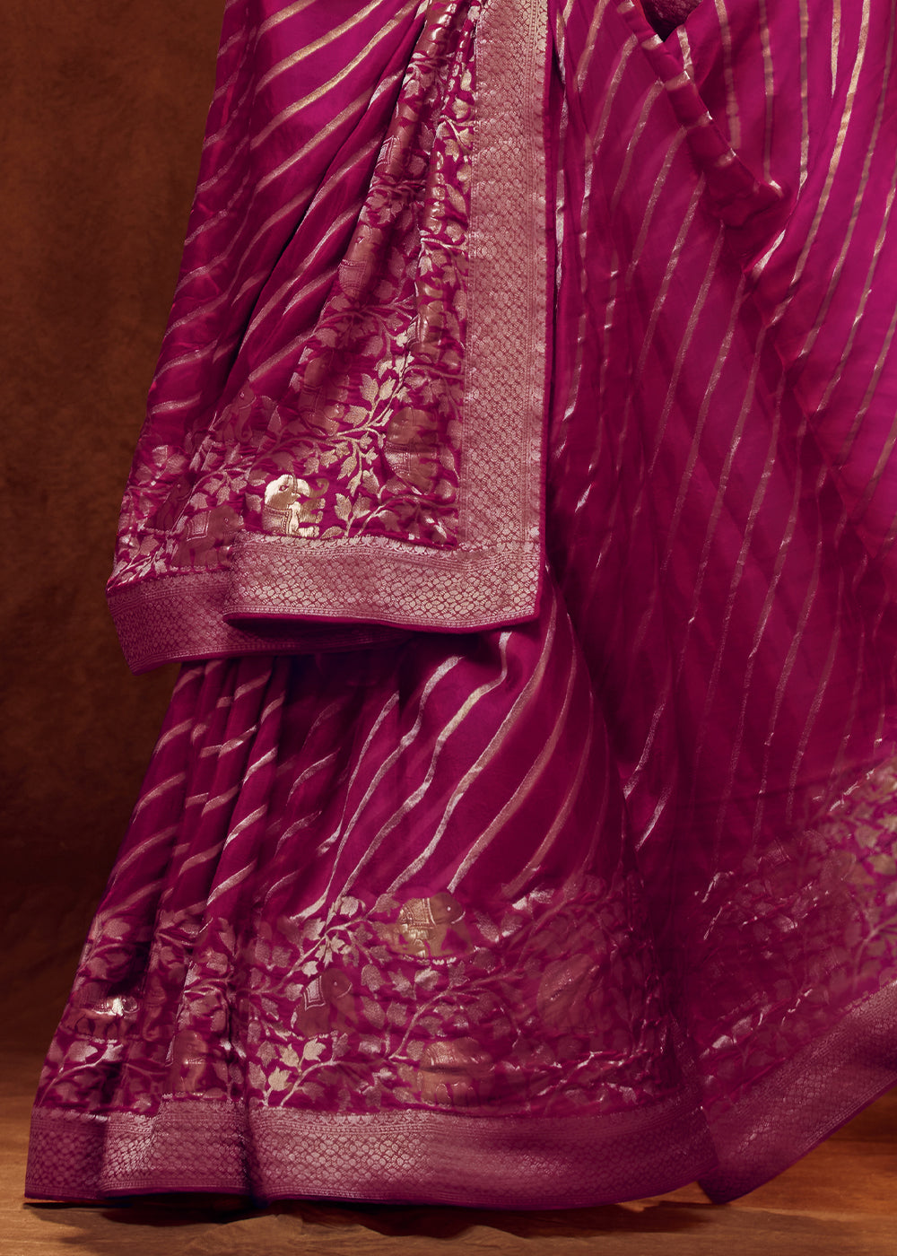 Lollipop Purple Viscose Silk Saree Adorned with Zari Woven Detailing