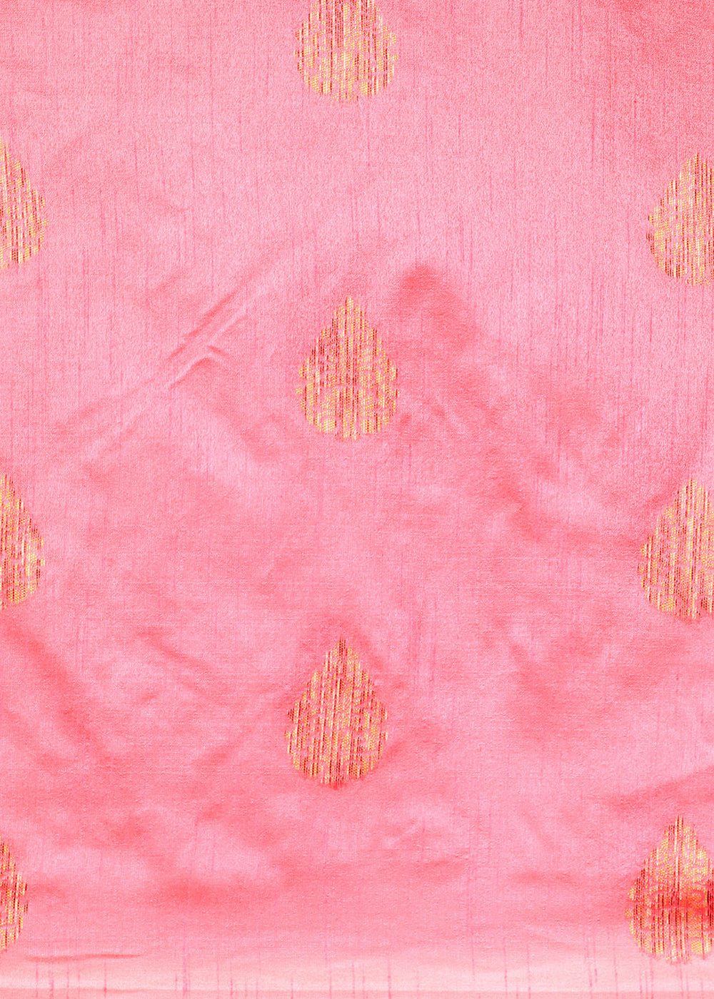 Brink Pink Raw Silk Saree with Intricate Woven Butti and Artistic Pallu