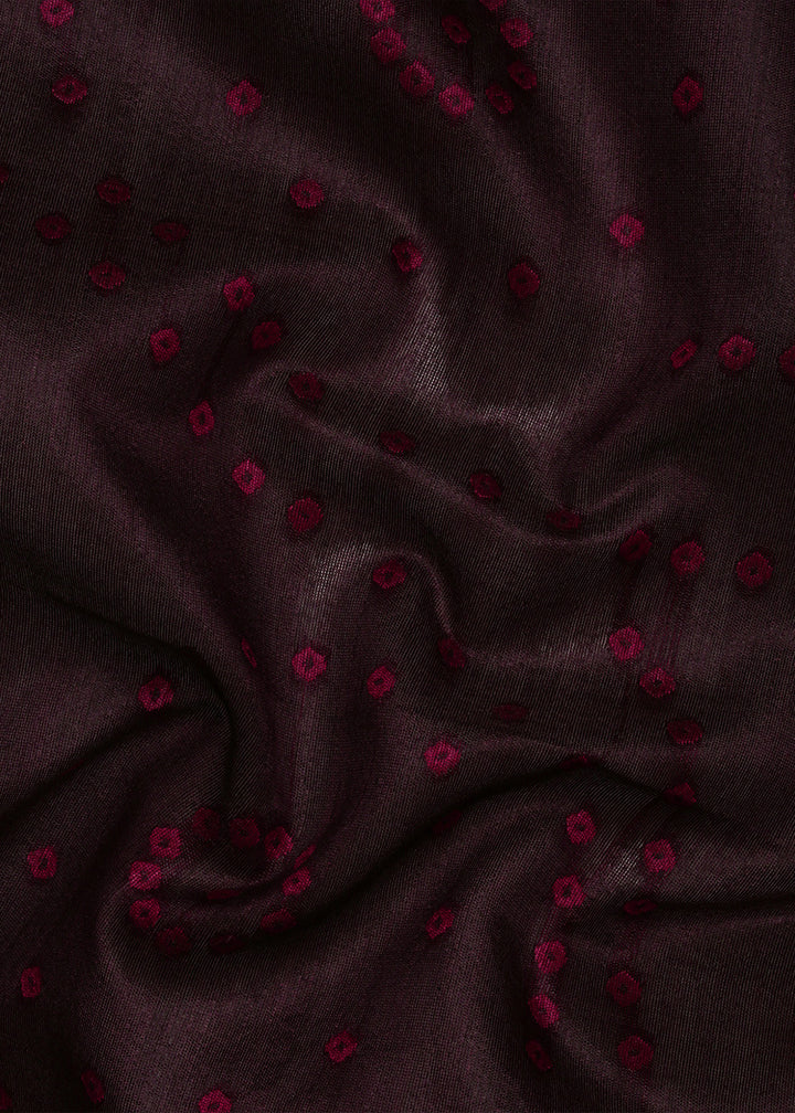 Dark Chocolate Brown Bandhani Paithani Silk Saree with Exquisite Zari Pallu