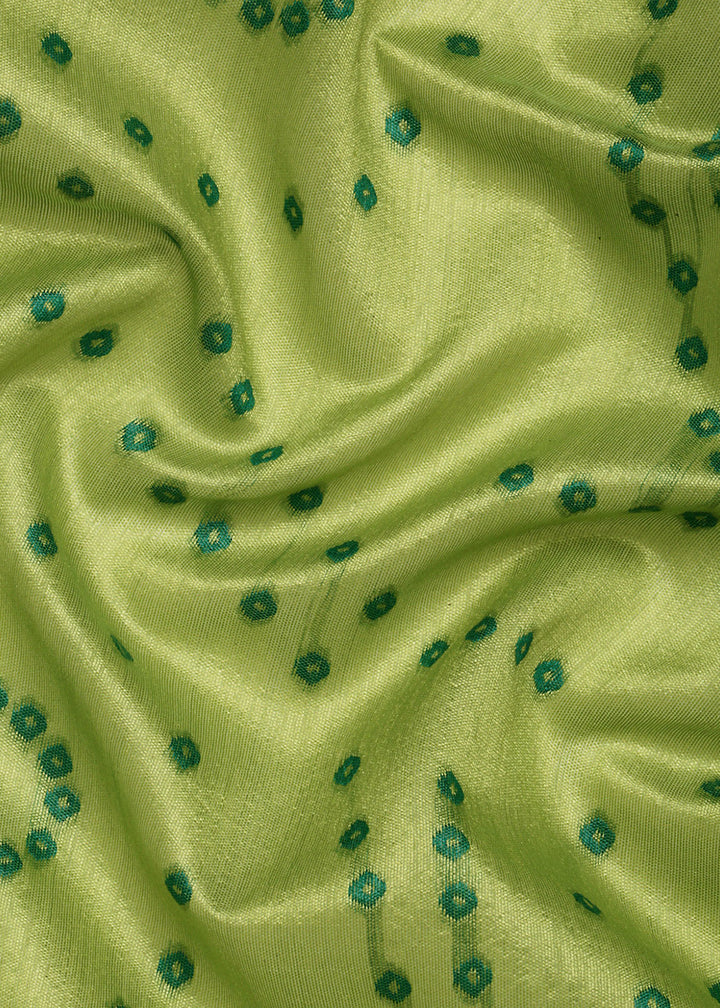 Lime Green Bandhani Paithani Silk Saree with Exquisite Zari Pallu