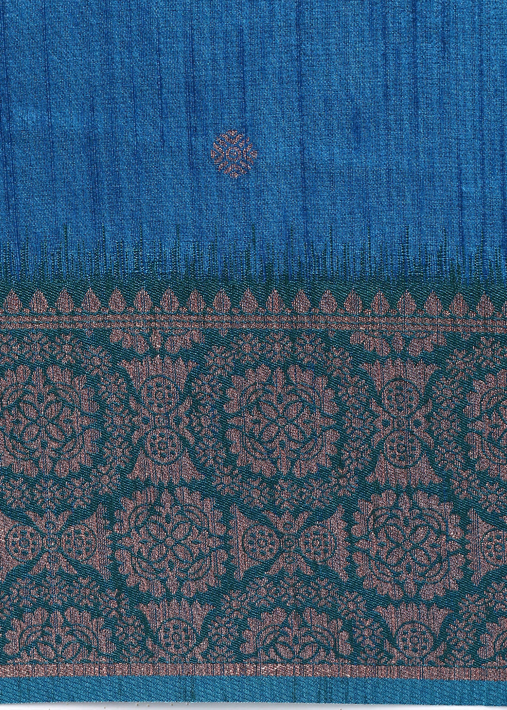 Azure Blue Banarasi Silk Saree with Contrast Zari Accents on Border