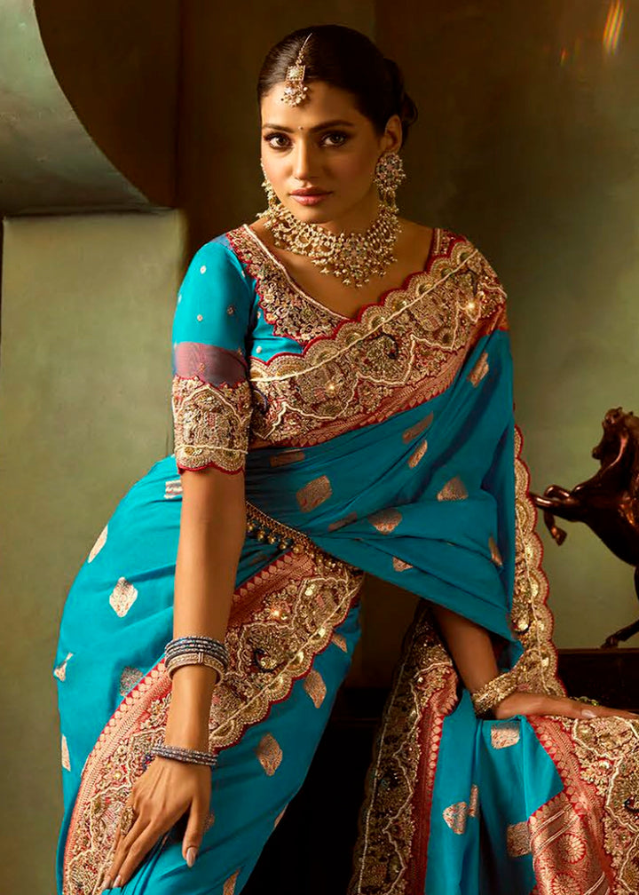Festive Saree Box Set – 5 Pcs Bangalore Silk with Embroidery