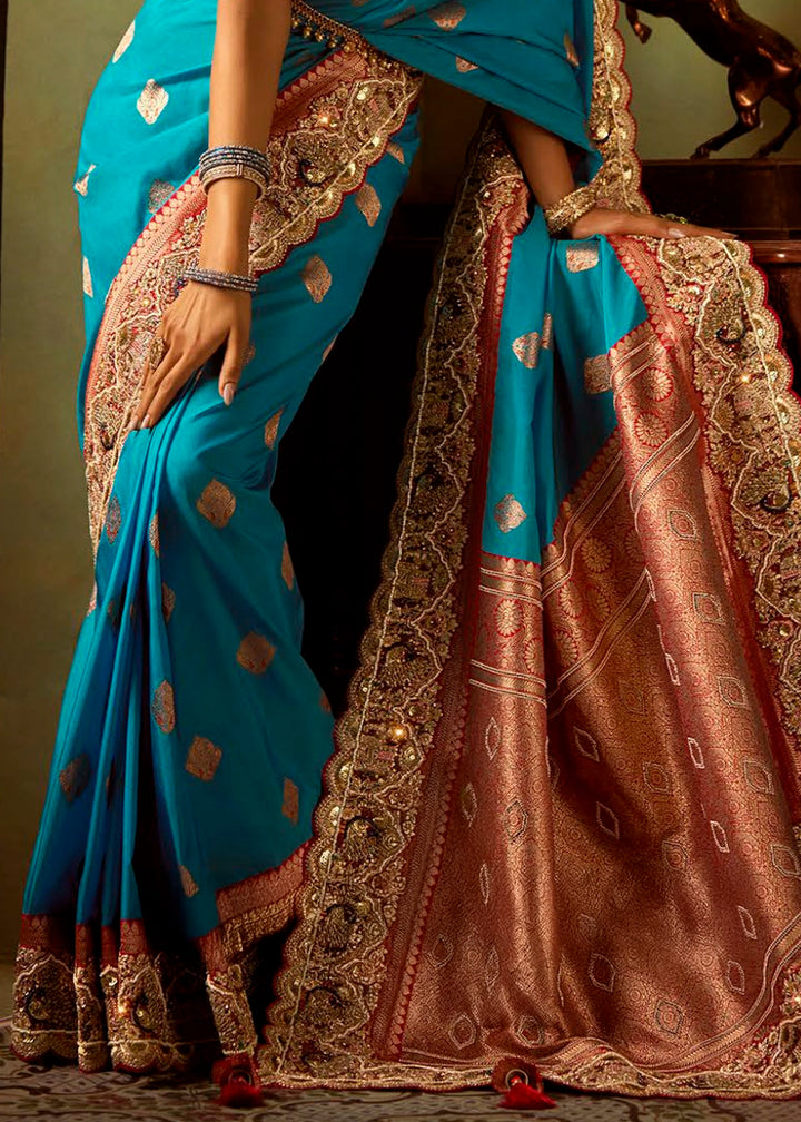 Festive Saree Box Set – 5 Pcs Bangalore Silk with Embroidery