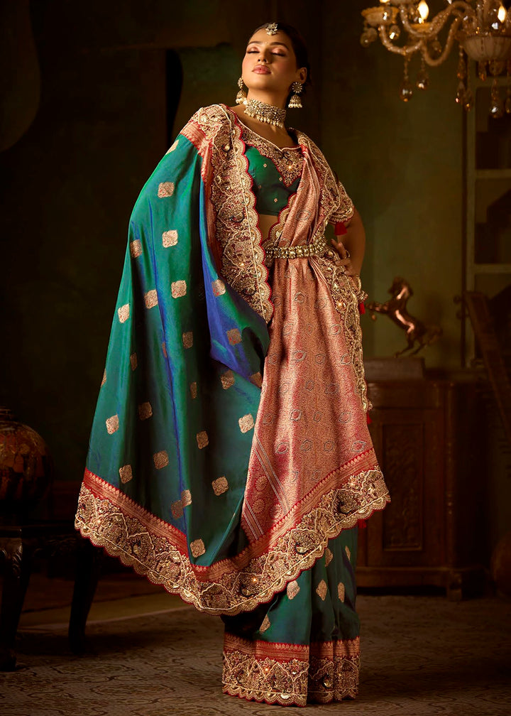 Festive Saree Box Set – 5 Pcs Bangalore Silk with Embroidery