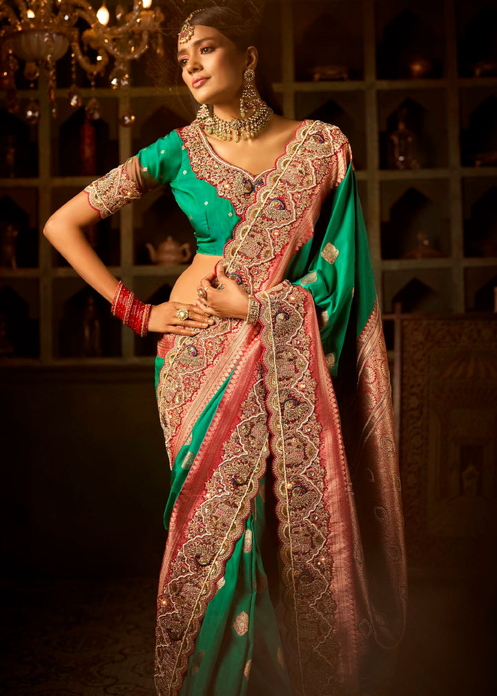 Festive Saree Box Set – 5 Pcs Bangalore Silk with Embroidery