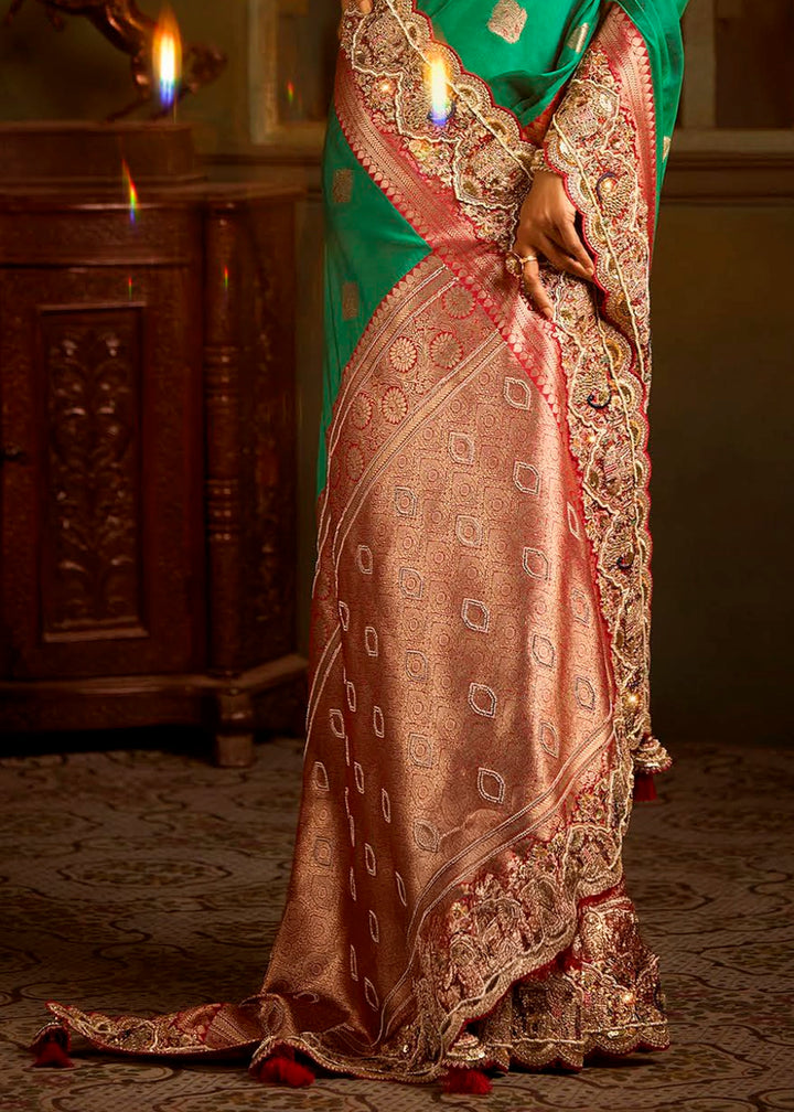 Festive Saree Box Set – 5 Pcs Bangalore Silk with Embroidery
