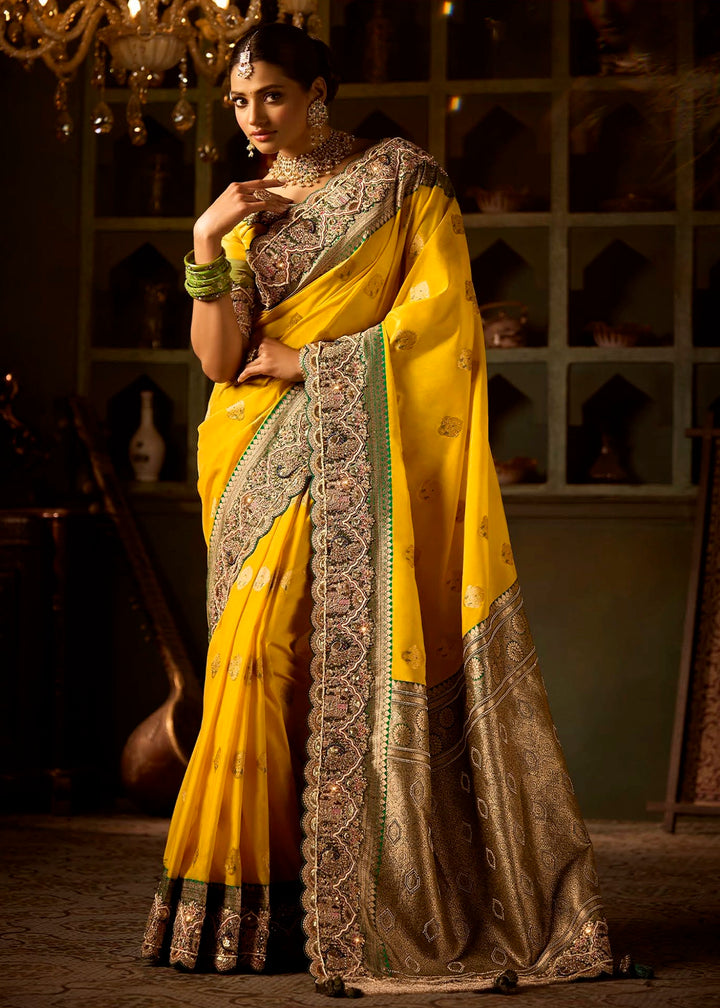 Festive Saree Box Set – 5 Pcs Bangalore Silk with Embroidery