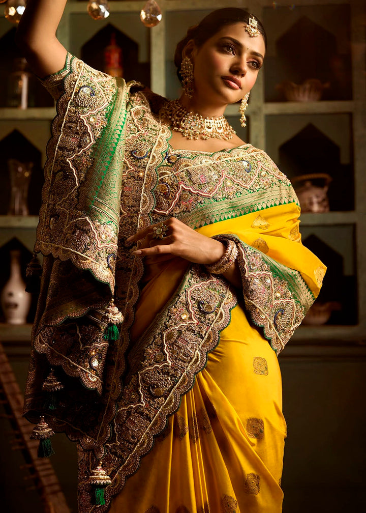 Festive Saree Box Set – 5 Pcs Bangalore Silk with Embroidery