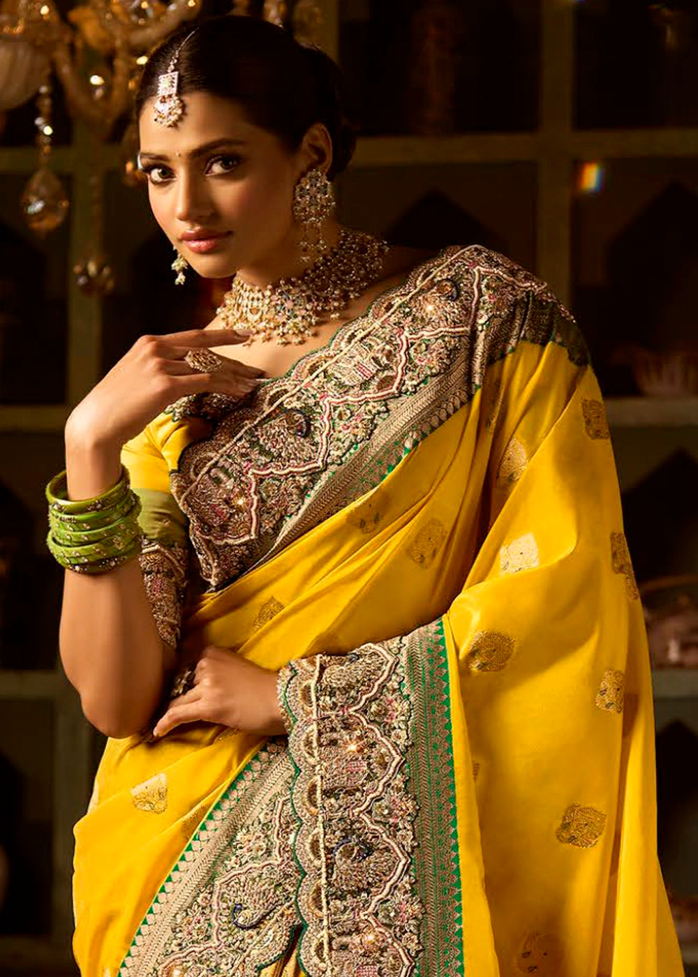 Festive Saree Box Set – 5 Pcs Bangalore Silk with Embroidery