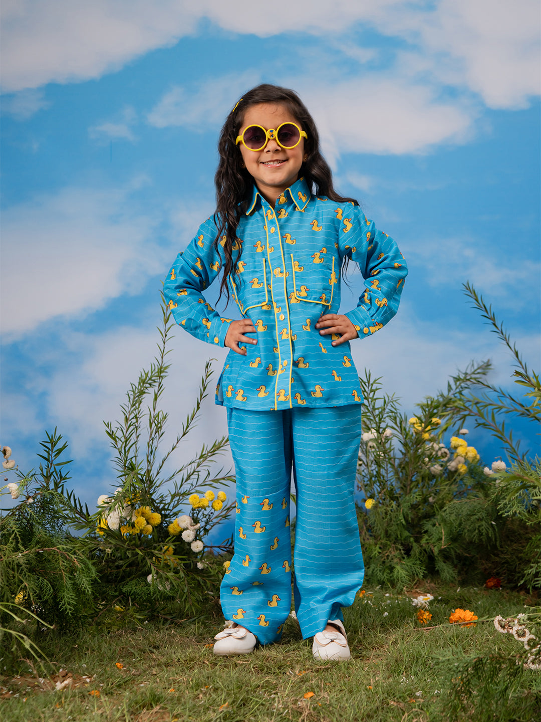 Sarvati Girls' Blue Co-ords