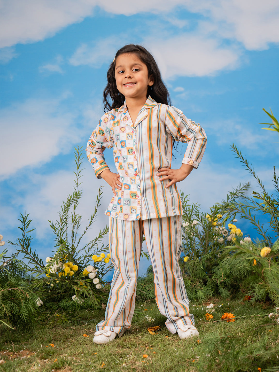 Sarvati Girls' White Co-ords