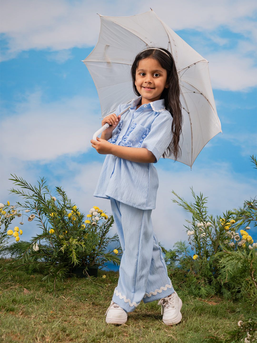 Sarvati Girls' Aqua Co-ords