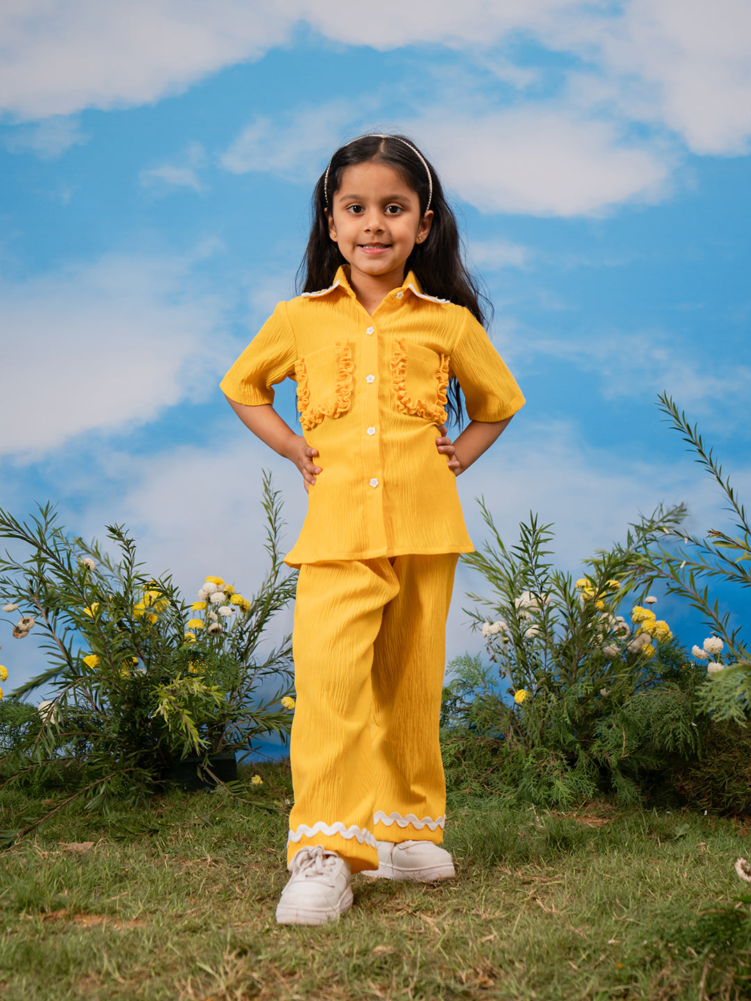 Sarvati Girls' Mustard Co-ords