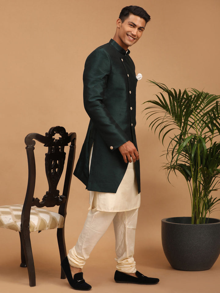 Men's Green Indo Western Combo Set