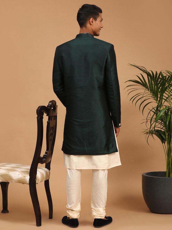 Men's Green Indo Western Combo Set