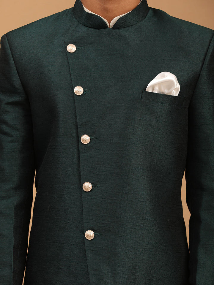 Men's Green Indo Western Combo Set