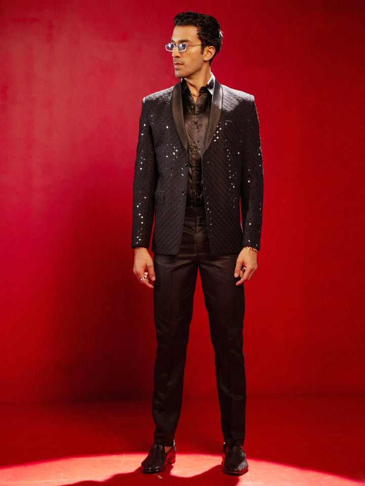 Men's Black Schiffli Blazer - view 5