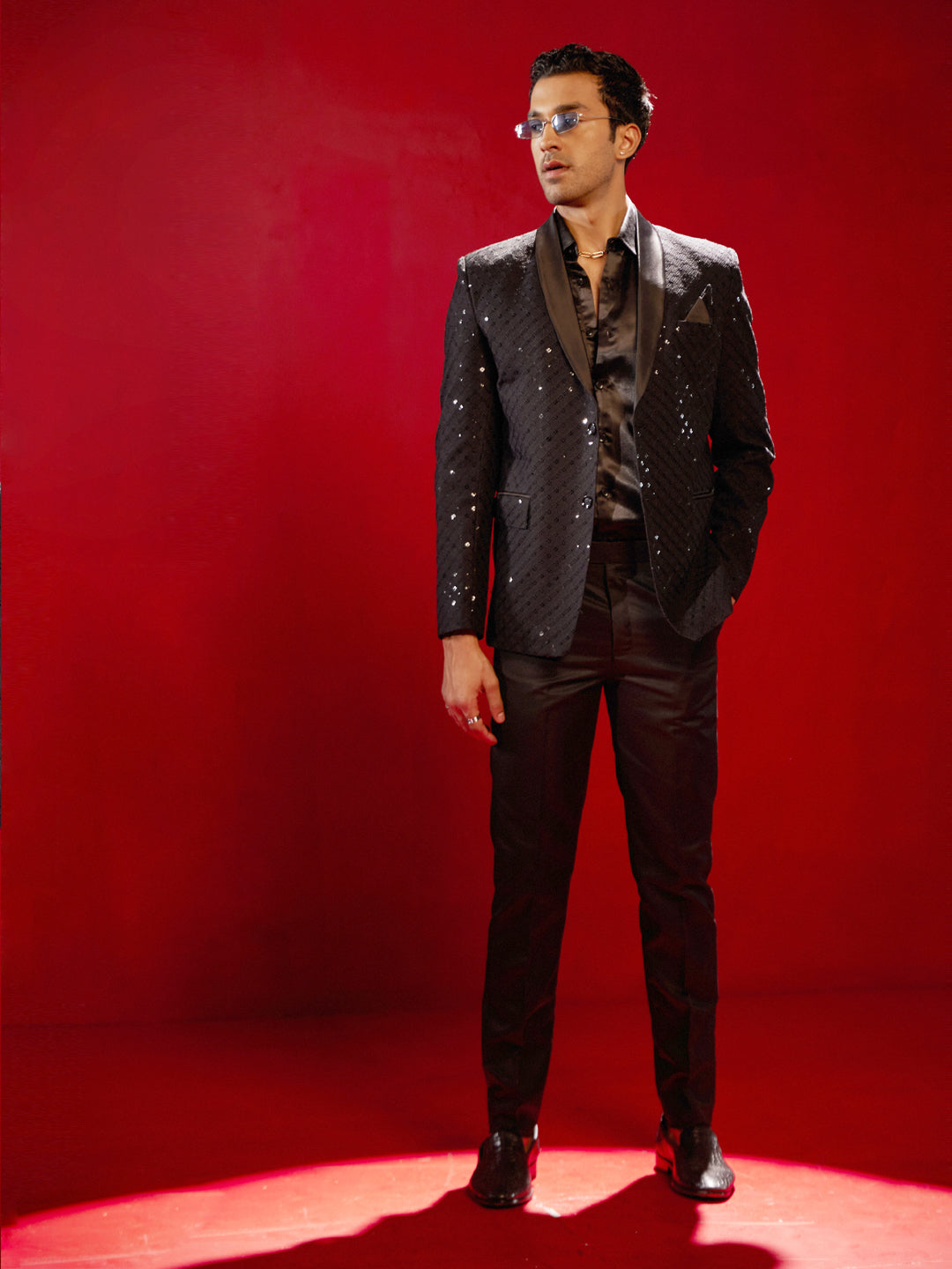 Men's Black Schiffli Blazer - view 9