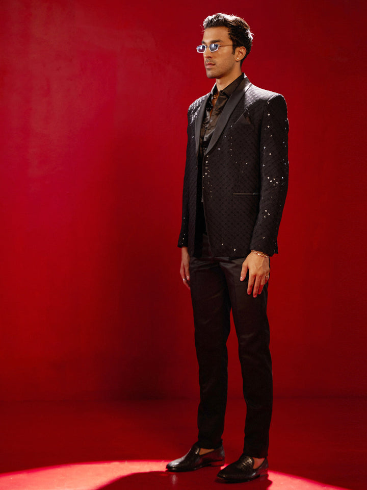 Men's Black Schiffli Blazer - view 8